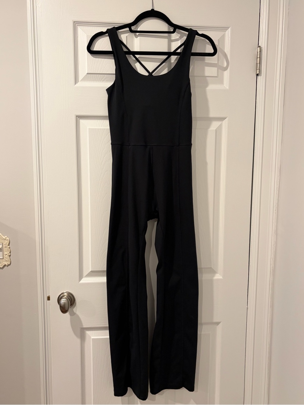 Zella Black Wide-Leg Strappy-Back Jumpsuit